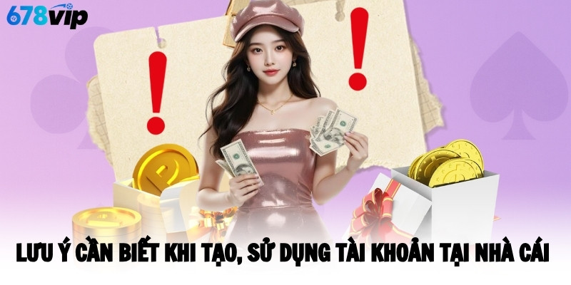 Lưu ý cần biết khi tạo, sử dụng tài khoản tại nhà cái 